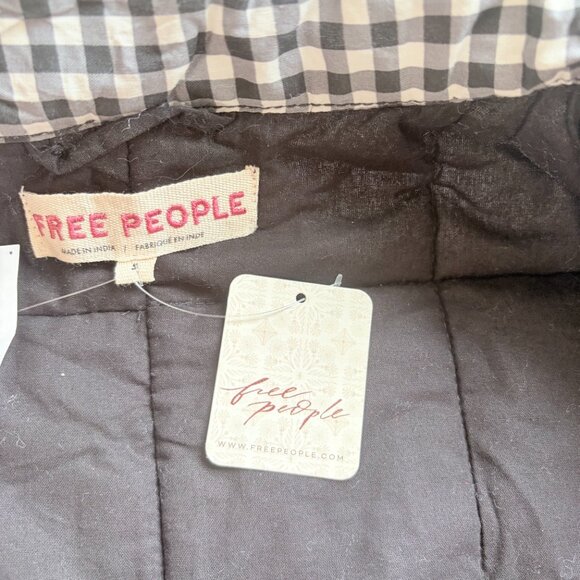 NWT FREE PEOPLE CHLOE BLACK WHITE GINGHAM OVERSIZED JACKET - Picture 11 of 12